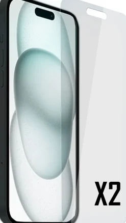 AKASHI 2 VERRES TREMPES P/IPH 15 PLUS< Téléphone Mobile