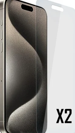 AKASHI 2 VERRES TREMPES P/IPH 15 PRO MAX< Téléphone Mobile