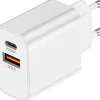 AKASHI chargeur secteur usb-a + usb-c 15w blanc< Téléphone Mobile
