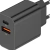AKASHI chargeur secteur usb-a + usb-c 15w noir< Téléphone Mobile