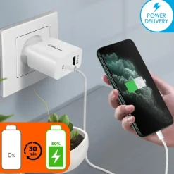 AKASHI charg/sect/intel usb-c/usb 3a 38w wh< Téléphone Mobile