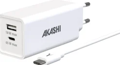 AKASHI CHARG/SECT/INTEL USB-C 3A 65W USB 18W< Téléphone Mobile