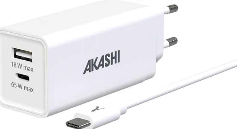 AKASHI CHARG/SECT/INTEL USB-C 3A 65W USB 18W< Téléphone Mobile