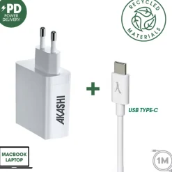 AKASHI CHARG/SECT/INTEL USB-C 3A 100W USB 30W< Téléphone Mobile