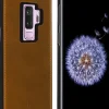 AKASHI coque cuir italien marron p/galaxy s9+< Téléphone Mobile
