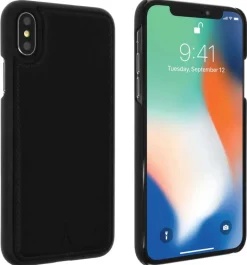 AKASHI coque cuir italien noir p/ip xs max< Téléphone Mobile