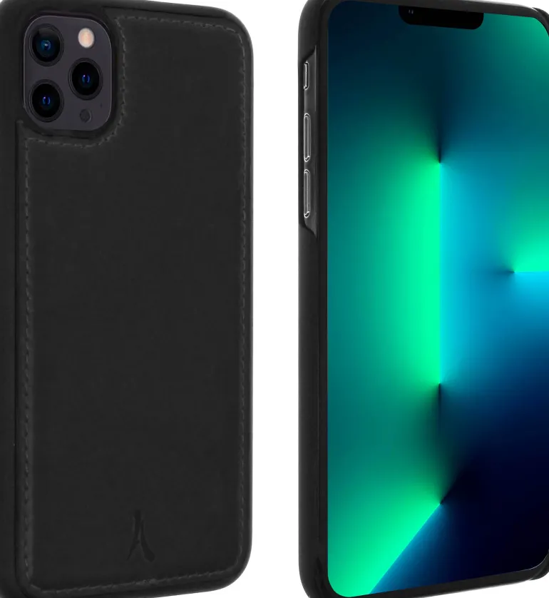 AKASHI coque noir cuir italien p/ip 13 pro< Téléphone Mobile