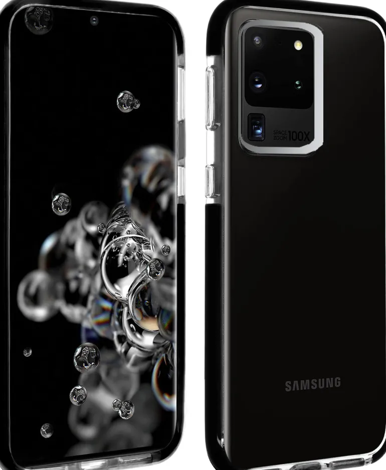 AKASHI coque tpu renf/nr/trsp p/galaxy s20ultra< Téléphone Mobile