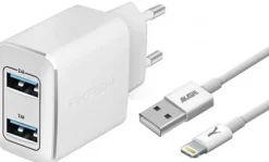 AKASHI C/SECT BLC 2A4 USB+CAB1M LIGHTNING< Téléphone Mobile