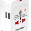 AKASHI c/sect/universel 150 pays 2usb 2a1 blanc< Téléphone Mobile