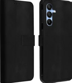 AKASHI etui folio noir stand cb p/galaxy a15< Téléphone Mobile