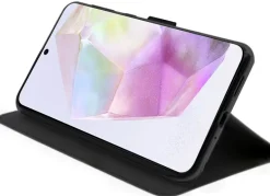 AKASHI etui folio noir stand cb p/galaxy a35< Téléphone Mobile