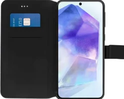 AKASHI etui folio noir stand cb p/galaxy a55< Téléphone Mobile