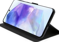 AKASHI etui folio noir stand cb p/galaxy a55< Téléphone Mobile