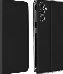 AKASHI etui folio noir stand cb p/galaxy a14< Téléphone Mobile