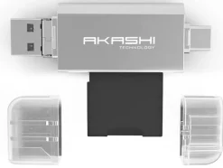 AKASHI lect.cart.sd/micro sd port usb/usb-c/mic< Stockage