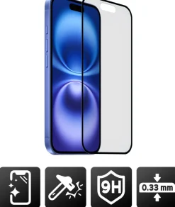 AKASHI VERRE INTEGRAL NOIR P/IPH 16< Téléphone Mobile
