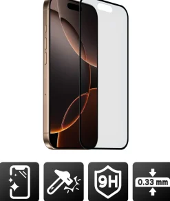 AKASHI VERRE INTEGRAL NOIR P/IPH 16 pro max< Téléphone Mobile