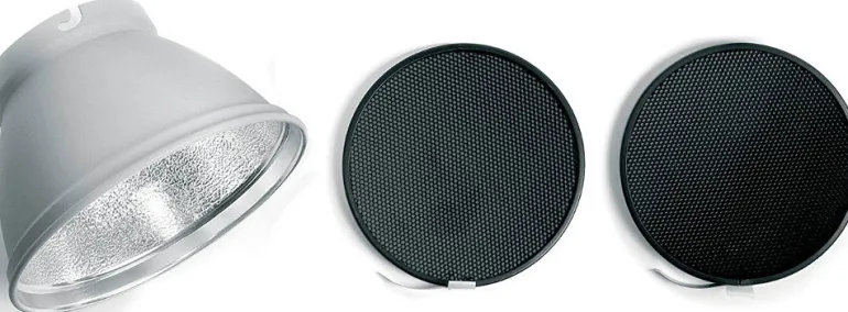 ELINCHROM kit reflecteur 21cm + 2 grilles.< Accessoires