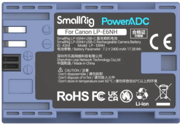 FEELWORLD SMALLRIG 4264 BATTERIE LP-E6NH< Energie