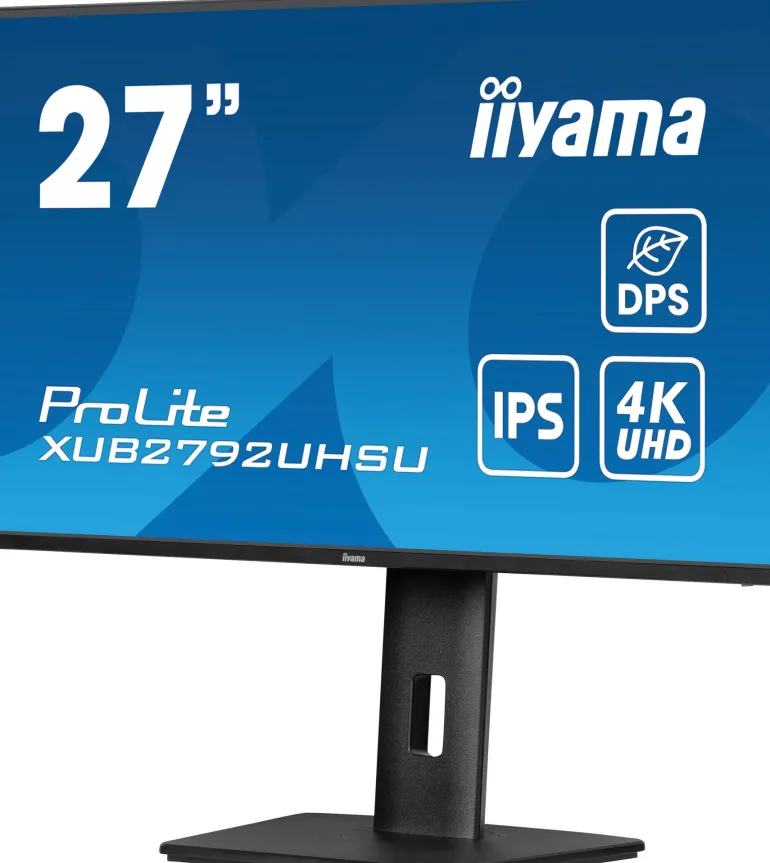 IIYAMA 27.ips.3840x2160.dp.usb-c.hdmi.reg haut.< Moniteurs