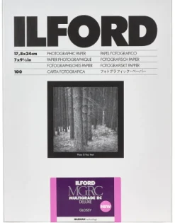 ILFORD PAPIER MGRC DELUXE GLOSSY 17,8X24 100< Consommables