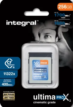 INTEGRAL CFEXPRESS 256GO CINEMATIC 8K RAW 400MB/S< Stockage