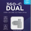 INTEGRAL cle 32gb usb3.0 + type-c dual 360.< Stockage