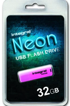 INTEGRAL cle usb fluo rose 32go.< Stockage