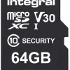 INTEGRAL MICROSD 64G 4K V30 UHS-1 U3 A1 CLASS 10< Stockage