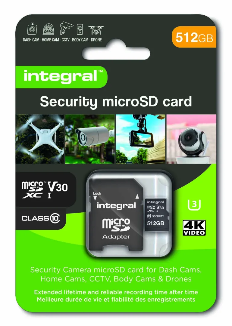 INTEGRAL MICROSD 512G 4K V30 UHS-1 U3 A1 CLASS11< Stockage