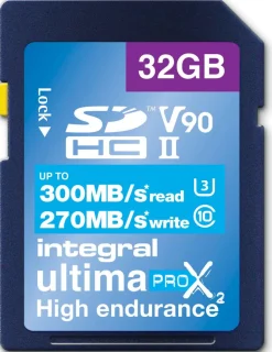INTEGRAL SDHC 32GB CL10 UHS2 U3 V90 300/270< Stockage
