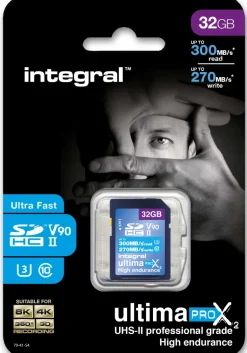 INTEGRAL SDHC 32GB CL10 UHS2 U3 V90 300/270< Stockage