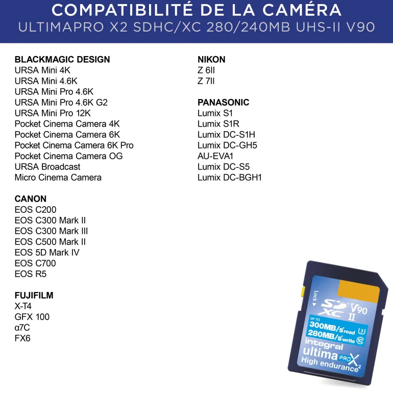 INTEGRAL SDHC 32GB CL10 UHS2 U3 V90 300/270< Stockage