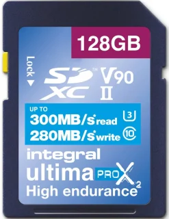 INTEGRAL SDXC 128GB CL10 UHS2 U3 V90 300/280< Stockage
