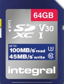 INTEGRAL SDXC 64GB CL10 V30 45MB< Stockage