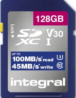 INTEGRAL SDXC 128GB CL10 V30 45MB< Stockage