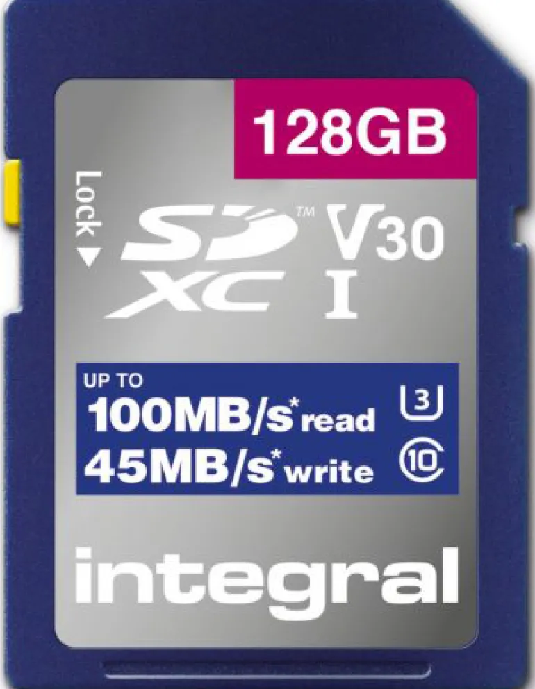 INTEGRAL SDXC 128GB CL10 V30 45MB< Stockage