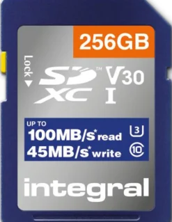 INTEGRAL SDXC 256GB CL10 V30 45MB< Stockage