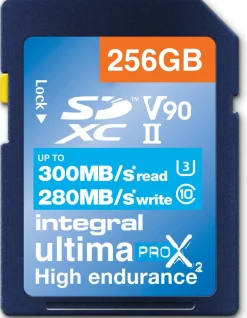 INTEGRAL SDXC 256GB UHS-II U3 CL10 V90 300/280< Stockage