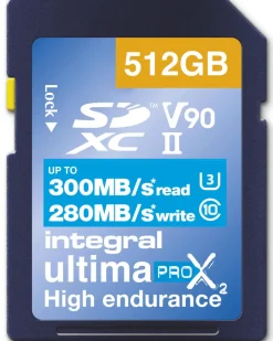 INTEGRAL SDXC 512GB UHS-II U3 CL10 V90 300/280< Stockage
