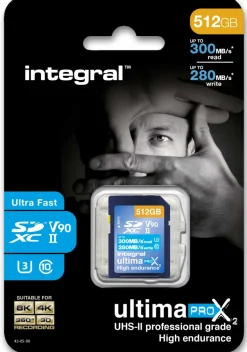 INTEGRAL SDXC 512GB UHS-II U3 CL10 V90 300/280< Stockage