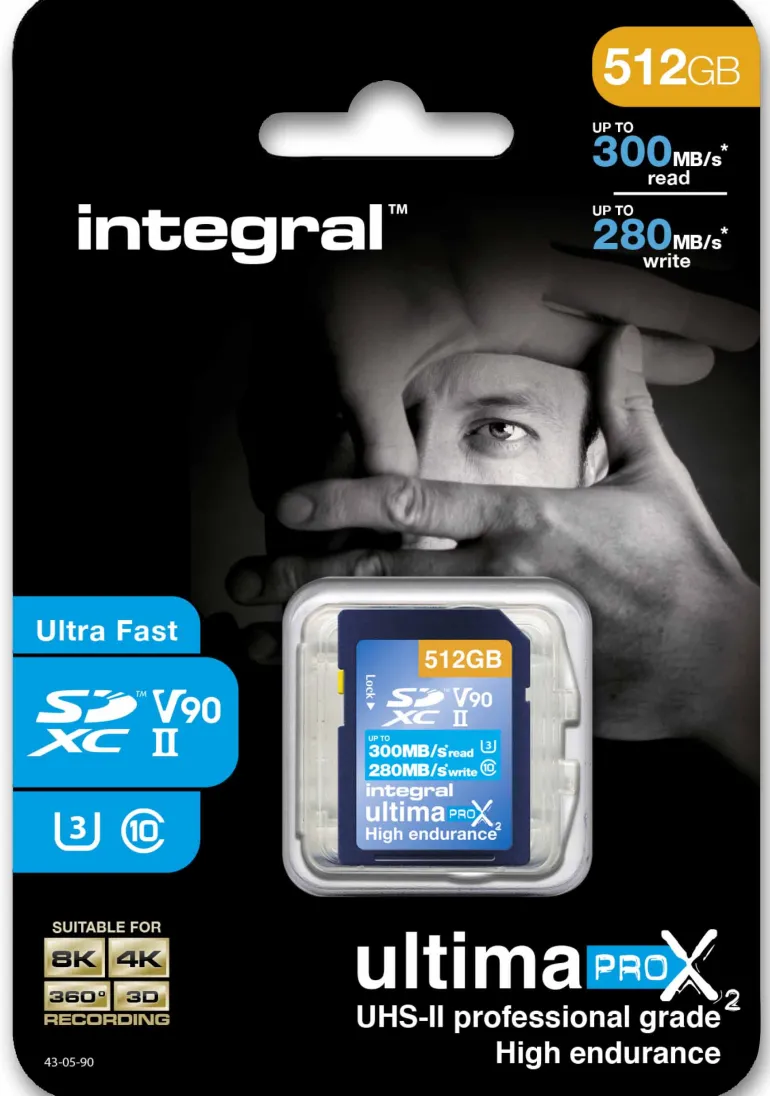 INTEGRAL SDXC 512GB UHS-II U3 CL10 V90 300/280< Stockage