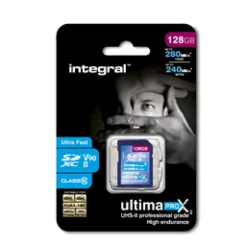 INTEGRAL SDXC 128GB V90 8K 280/240MB< Stockage