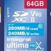 INTEGRAL SDXC 64GB V90 8K 280/240MB< Stockage