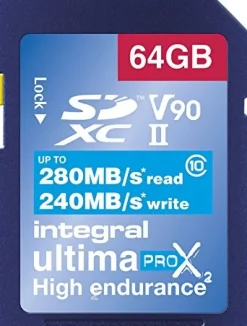 INTEGRAL SDXC 64GB V90 8K 280/240MB< Stockage