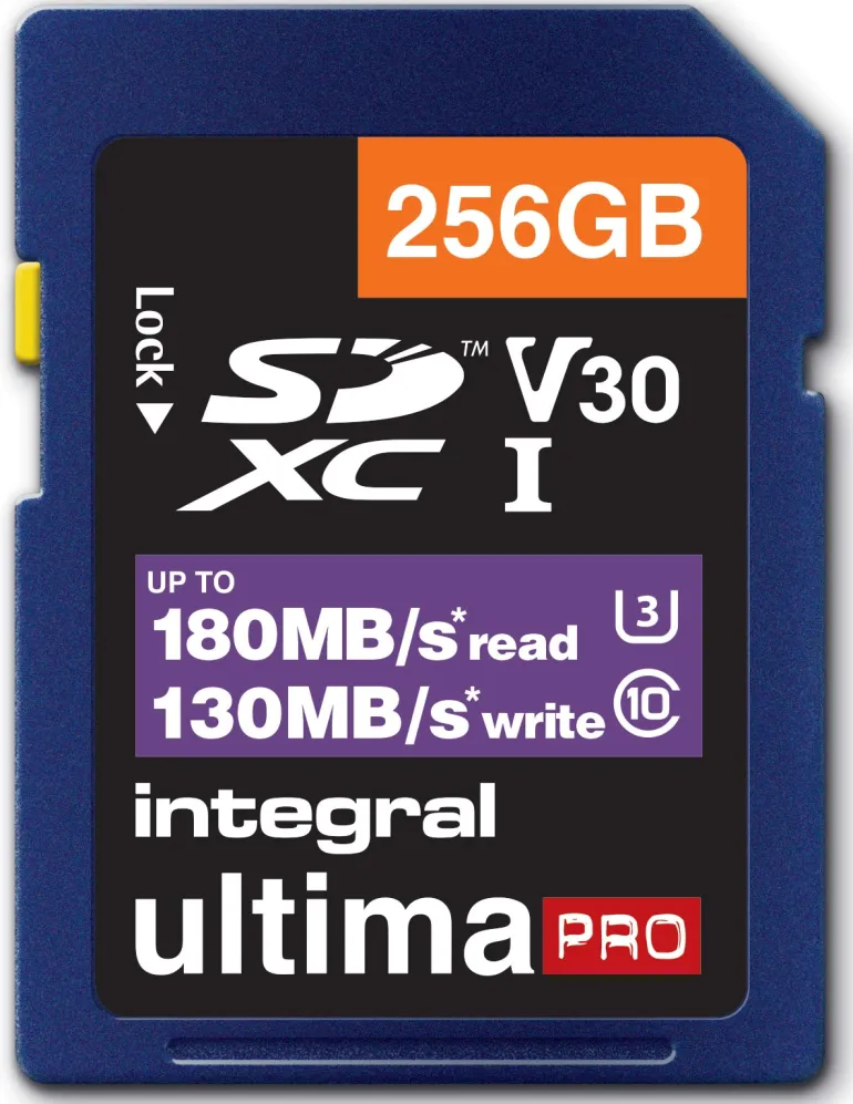 INTEGRAL SDXC 256Go CL10 180MB/130MB< Stockage