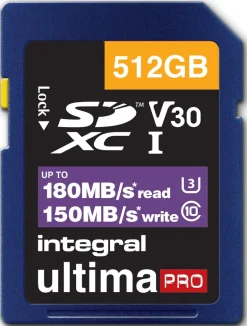 INTEGRAL SDXC 512Go CL10 180MB/150MB< Stockage
