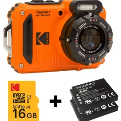 KODAK WPZ ORANGE + 2 BATTERIES + MICRO SD 16G< Etanche