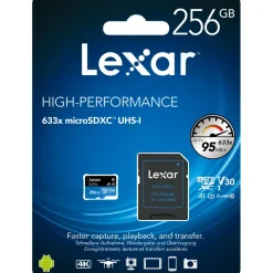 LEXAR MICRO SDHC 256GB 633X UHS1 U1 CL10< Stockage